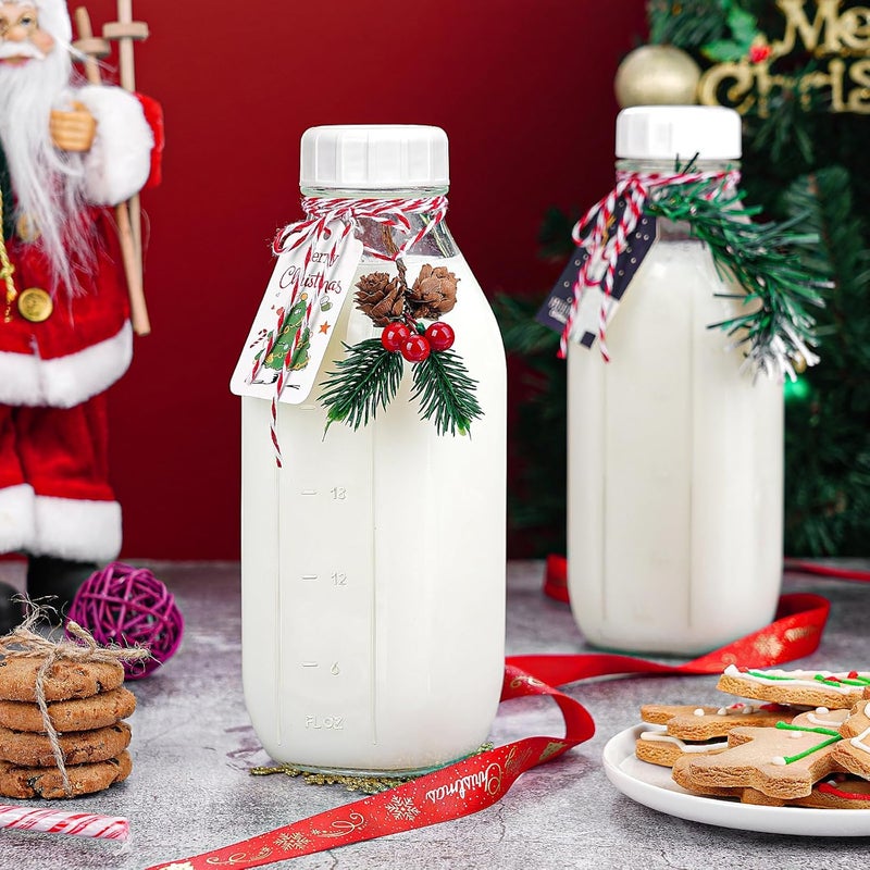 Syntic 2 Pack Glass Milk Bottle with 2 Dispenser Caps, 100% Airtight Heavy Duty Screw Lid. 32 Oz Reusable Glass Water Jug with 3 Lids! Breast Milk Pitcher, Buttermilk, Nut, Juice, Syrup, Coffee Creamer - Image 5