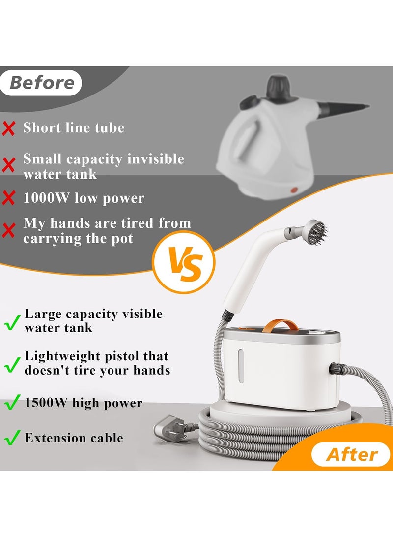 إيسي منظف بخار محمول - 1200 واط تسخين سريع، سعة كبيرة 750 مل مع 11 ملحقًا للتنظيف العميق والتعقيم على عدة أسطح - Image 5