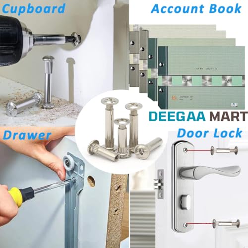 DEEGAA MART M6 30mm Furniture Connecting Screws, M6 Sleeve Screws, Furniture Assembly Screw with Bolt,Cabinet Fittings for Stable Connection - (Size: M6,15 Sets) - Image 5
