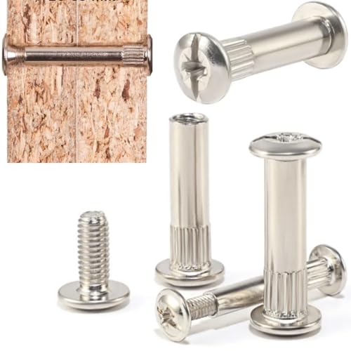 DEEGAA MART M6 30mm Furniture Connecting Screws, M6 Sleeve Screws, Furniture Assembly Screw with Bolt,Cabinet Fittings for Stable Connection - (Size: M6,15 Sets) - Image 1
