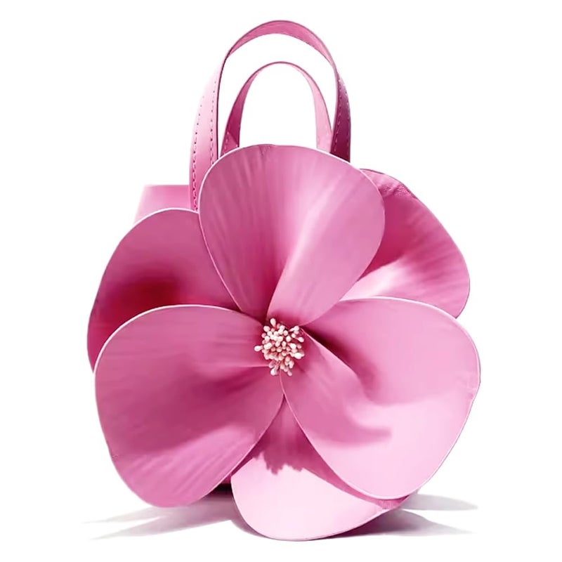 CUXVA Mini Flower Evening Purse Bridal Clutch for Wedding PU Leather Evening Handbag with Chain Wedding Party Prom Crossbody Purses - Image 1