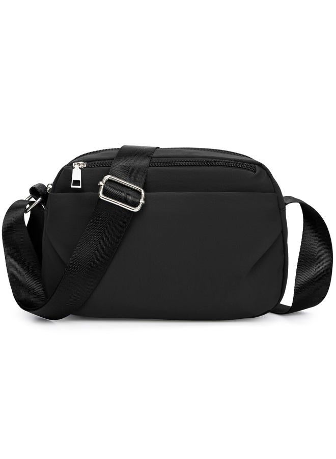 oscaurt Small Crossbody Bags for Women Travel Quadruple Zip Crossbody Purse Trendy Shoulder Handbags Cell Phone Purses, Black, Small, Trendy - Image 1