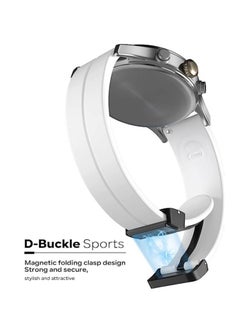 Generic 20mm Silicone Strap With Magnetic Folding Buckle For Amazfit GTS 4 Mini - Bip 3 - GTS 2 Mini- Amazfit GTS 2-Amazfit GTS 4 - White  - Image 2
