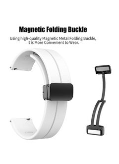 Generic 20mm Silicone Strap With Magnetic Folding Buckle For Amazfit GTS 4 Mini - Bip 3 - GTS 2 Mini- Amazfit GTS 2-Amazfit GTS 4 - White  - Image 3