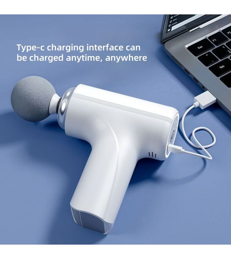 Black Fascia Gun Portable Lightweight Low Noise Powerful 3 Level Massager USB Rechargeable - Image 5