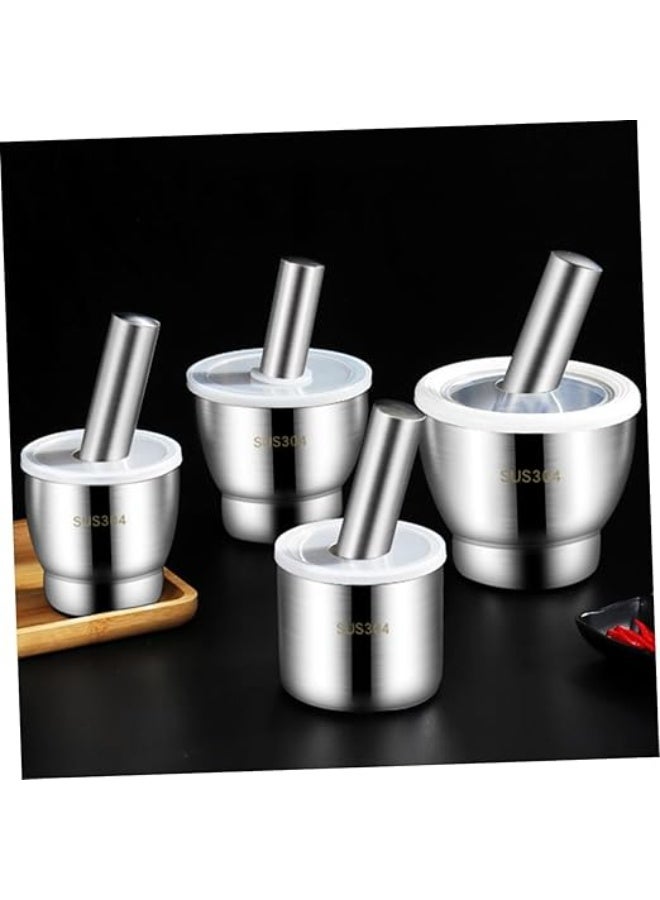 Premium Kitchen Mortar and Pestle Set – Solid 304 Stainless Steel Grinder with Lid and Non-Slip Base for Garlic, Spices, Herbs and Nuts - Image 3