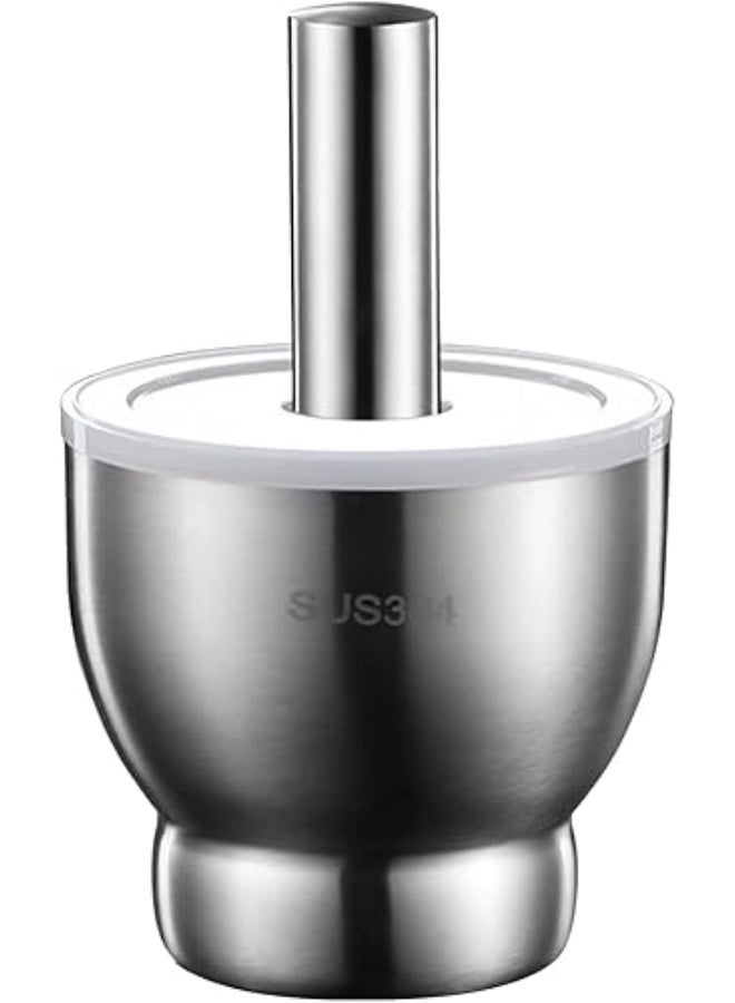 Premium Kitchen Mortar and Pestle Set – Solid 304 Stainless Steel Grinder with Lid and Non-Slip Base for Garlic, Spices, Herbs and Nuts - Image 1