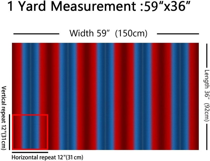 Gradient Abstarct Upholstery Fabric for Chairs Boys Girls Red Blue Fabric by The Yard 109"x63", Contemporary Aesthetic Ombre Boho Minimalist Modern Art Outdoor Fabric - Image 2