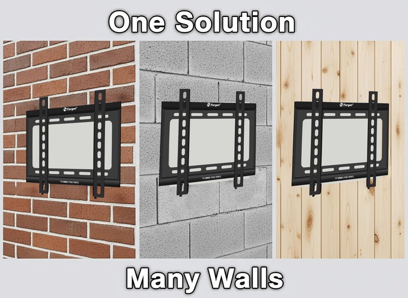 Target TT-WMD-1742-1F (H1) TV Wall Mount Bracket, 17-42 inch Screens, 30KG Load Capacity, VESA 200x200mm, Black - Image 4