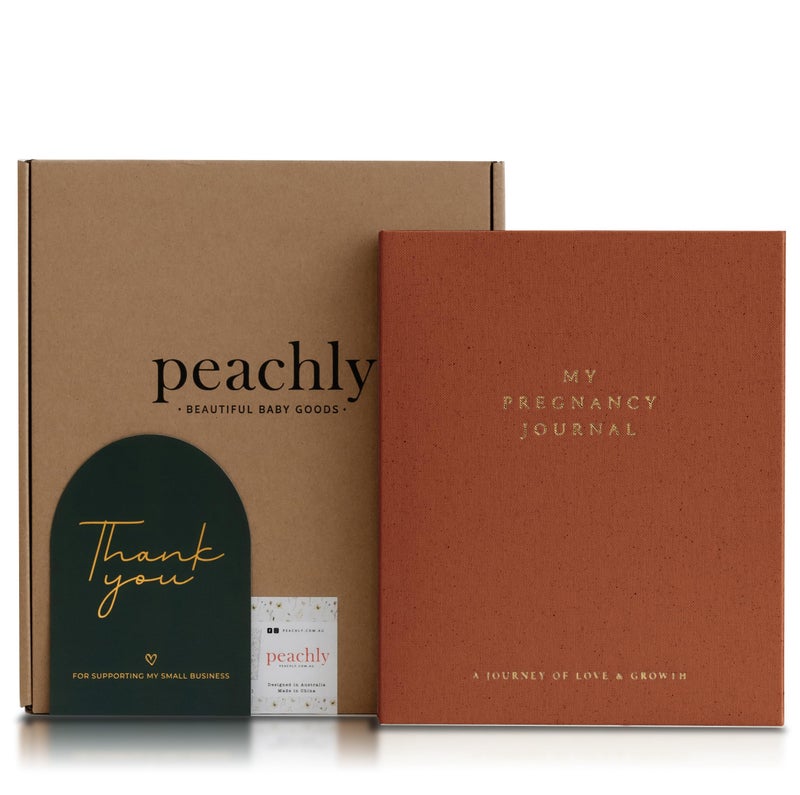 Peachly Pregnancy Journal Linen Pregnancy Book to Capture Every Milestone Pregnancy Must Haves Baby Book Keepsake Pregnancy Journals For First Time Moms and Experienced Moms Rust - Image 2