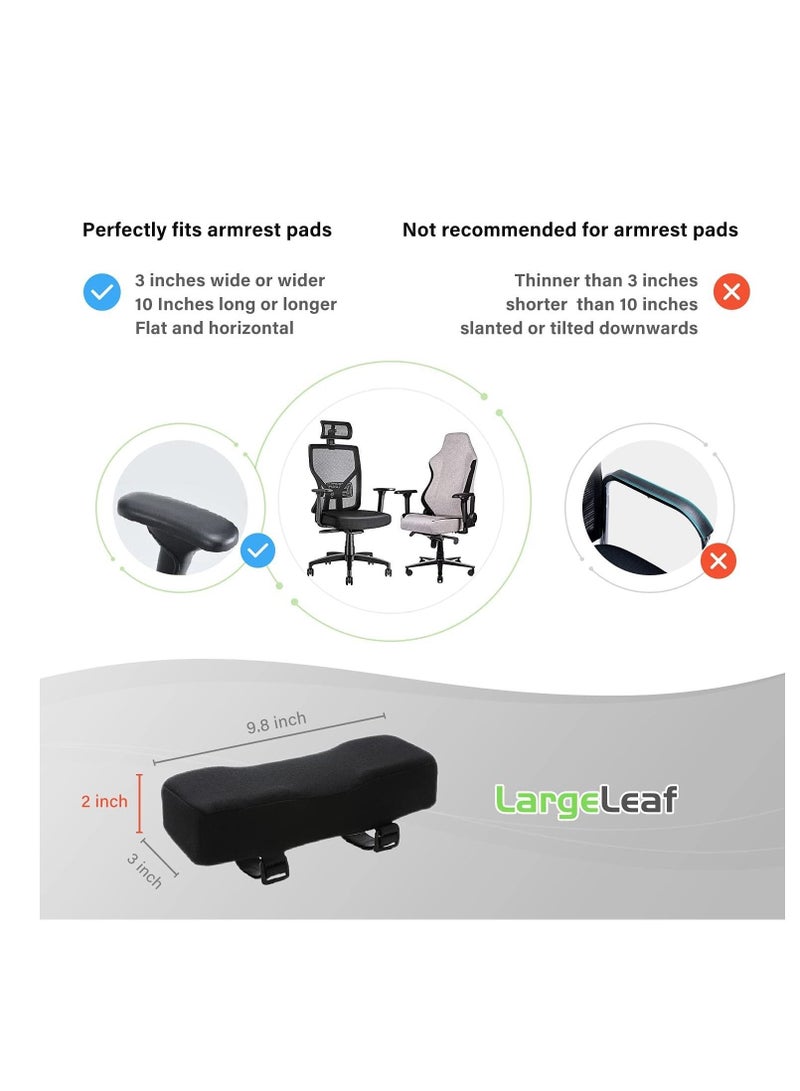 كابتن تيك Chair Armrest Cushion, 2 Pcs Armrest Pads Extra Thick Ergonomic Elbow Pillow Support Cushion Pressure Relief Memory Foam With Velcro Straps for Office Chair Gaming Chair Armrest(Black) - Image 5