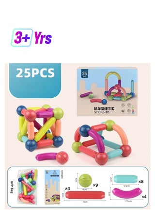 25 Pcs 3D Magnet Building Toys - Magnetic Building Sticks Blocks Toy - STEM Educational Construction Toys - Learning Boys Girls Toys Age 3+ - Birthday Gift - pzsku/Z36D2500BDF7F189D988DZ/45/1742551330/b17e00bd-6e12-4dec-a8b9-167dfe4ad698