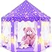 EVOIONOS Purple Princess Tent for Girls Kids Play Tent with Large Star Lights Castle Playhouse for Children Indoor Outdoor Games 55 x 53 inches - Image 2