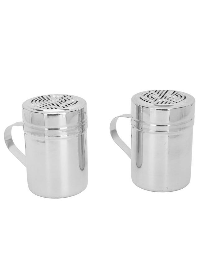 Thoraya 2pcs Stainless Steel Dredge Shaker with Lid Handle Salt Sugar Shakers Seasoning Pepper Shaker for Cooking Baking  - Image 3