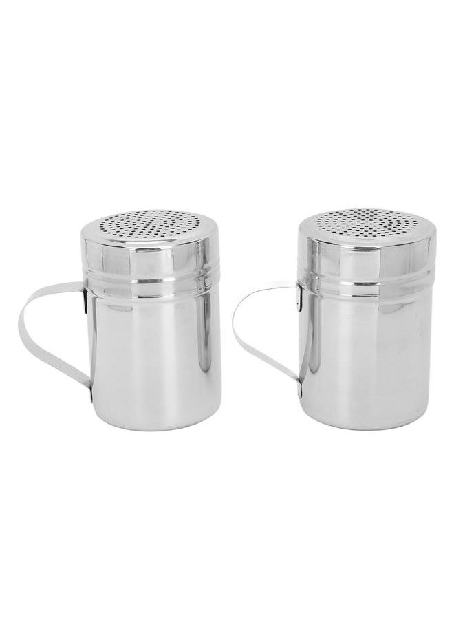 Thoraya 2pcs Stainless Steel Dredge Shaker with Lid Handle Salt Sugar Shakers Seasoning Pepper Shaker for Cooking Baking  - Image 5