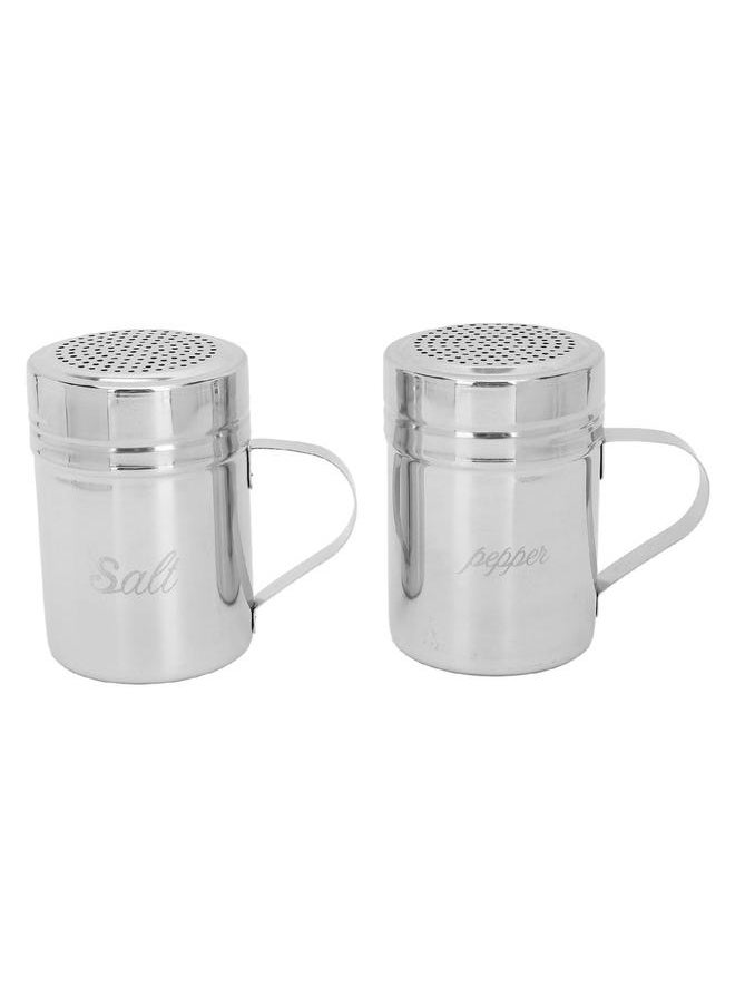 Thoraya 2pcs Stainless Steel Dredge Shaker with Lid Handle Salt Sugar Shakers Seasoning Pepper Shaker for Cooking Baking  - Image 2