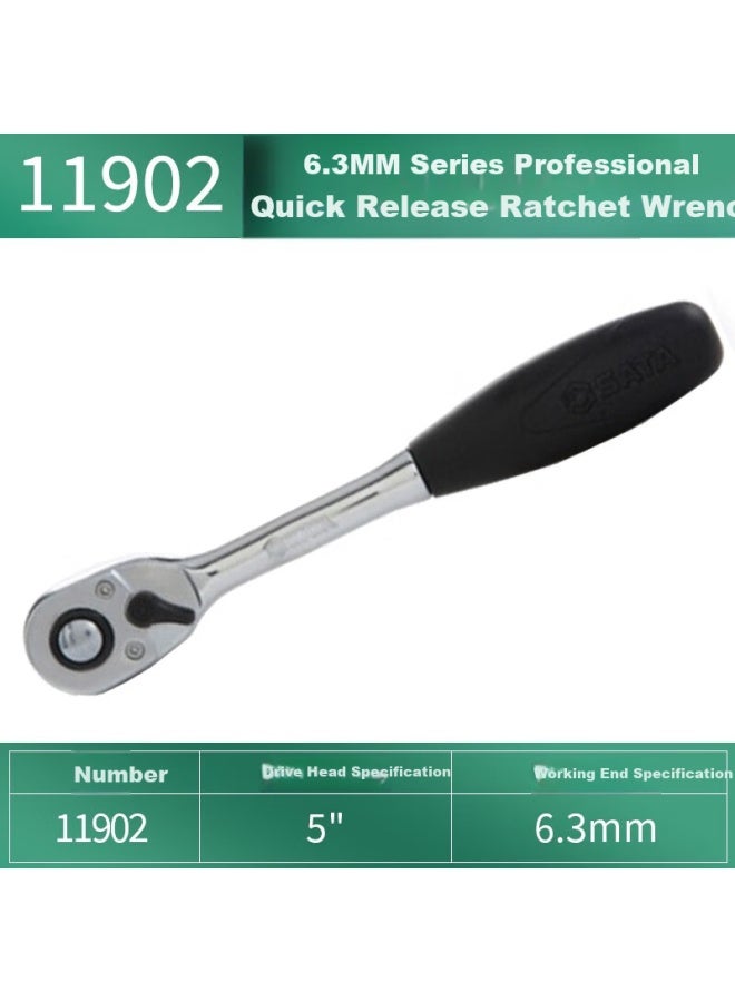 Sata 6.3mm Series Professional Quick-release Ratchet Wrench 5", Mini Version Small Flying Ratchet Wrench 11902 - Image 2