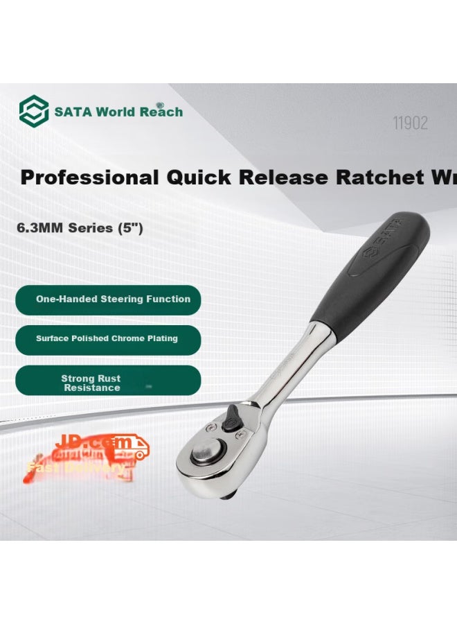 Sata 6.3mm Series Professional Quick-release Ratchet Wrench 5", Mini Version Small Flying Ratchet Wrench 11902 - Image 1