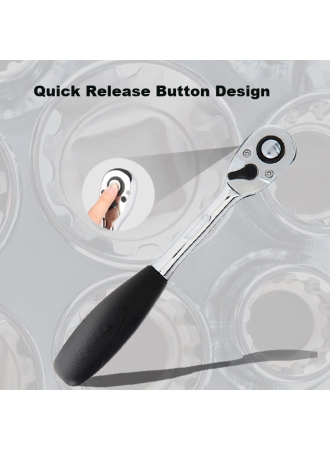 Sata 6.3mm Series Professional Quick-release Ratchet Wrench 5", Mini Version Small Flying Ratchet Wrench 11902 - Image 4