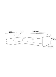 Al Home 6 Seater L-Shape Sofa Linen Beige 85x200x300x75 Cm  - Image 2