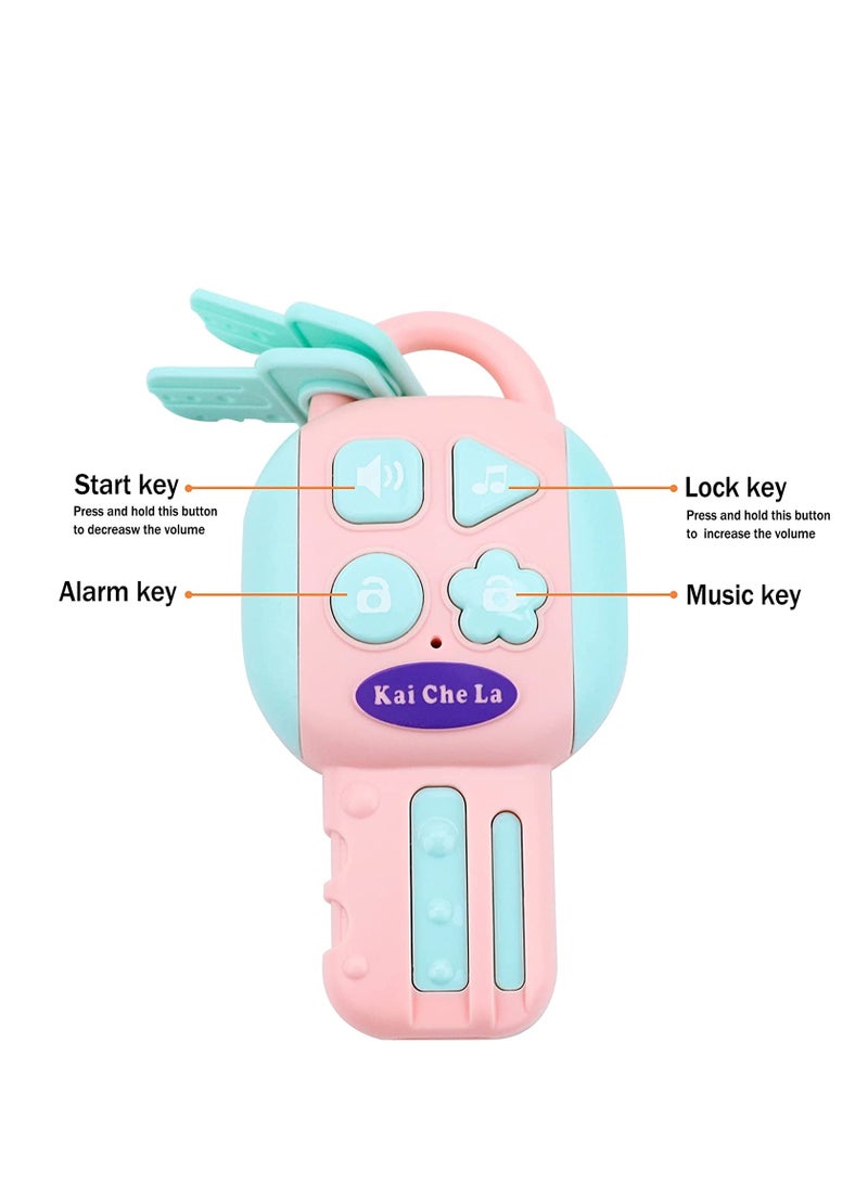 Musical Kids Steering Wheel Toy with Lights Music for Pretend Driving Fun Gifts for Children Pink - Image 4