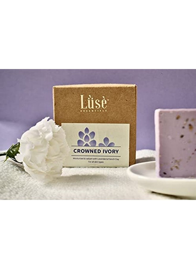 Luse ESSENTIALS Crowned Ivory Handmade Bathing Bar,100Gms (Pack Of 1)  - Image 2