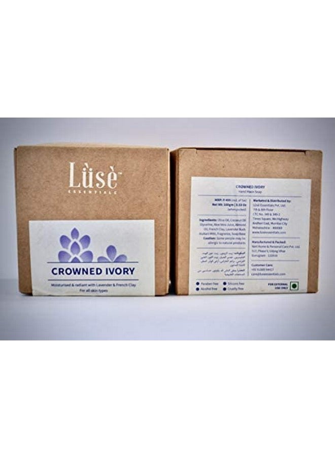 Luse ESSENTIALS Crowned Ivory Handmade Bathing Bar,100Gms (Pack Of 1)  - Image 1