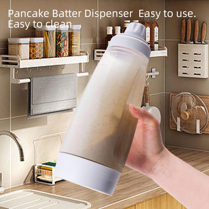 Lovical Pancake Batter Dispenser and Mixer with BlenderBall Wire Whisk Batter Bottle Squeeze Kitchen Pancake Shaker Batter Dispenser Bottle Baking Tool for Cupcakes, Muffins, Crepes, and More - Image 2