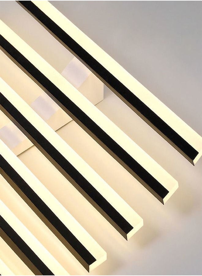 fashionhome Modern Design Creative Curve-Shaped Strips LED Chandeliers Ceiling Light Fixture Ceiling Lamp for Dining Room Living Room 90x60x10 cm  - Image 2