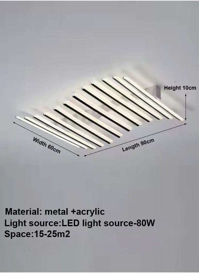 fashionhome Modern Design Creative Curve-Shaped Strips LED Chandeliers Ceiling Light Fixture Ceiling Lamp for Dining Room Living Room 90x60x10 cm  - Image 5