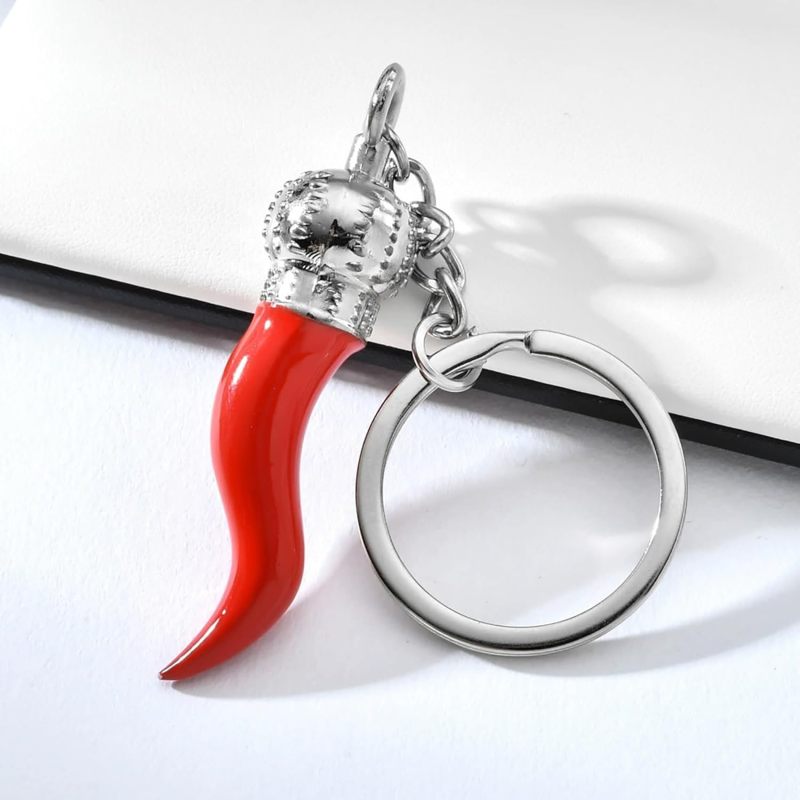 Italian Horn Keychain: 12 Pieces Red Lucky Charm - High-Quality Enamel Finish Compact Protective Talisman for Car Mirror, Keys, Backpacks And Gift-Giving - Image 3