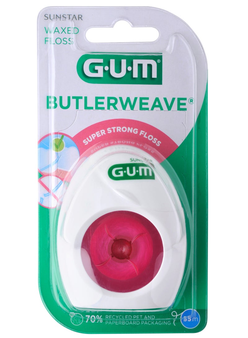 Gum Floss Butler Weave Waxed 55M  #1155 - High-Quality Waxed Dental Floss for Effective Food Removal and Cavity Prevention - Image 1