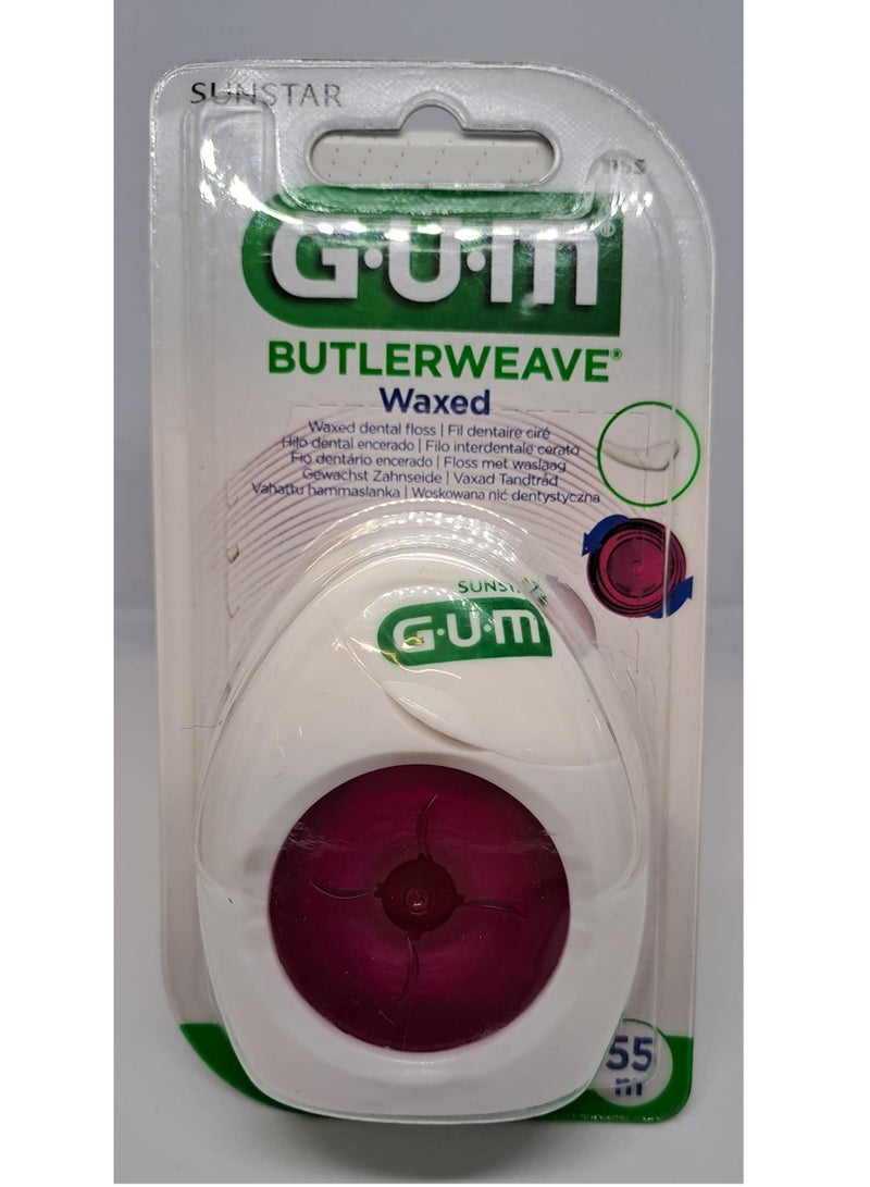 Gum Floss Butler Weave Waxed 55M  #1155 - High-Quality Waxed Dental Floss for Effective Food Removal and Cavity Prevention - Image 2