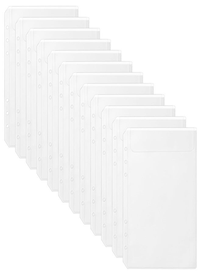 Imslery 12 Pieces A5 Clear Binder Insert Pocket - 6 Hole No Zipper Envelope for Planner, Budgeting, Saving, Financial Record, Document Organization, Journaling, Specimen, Stamp, Photo, and Postcard - Image 1