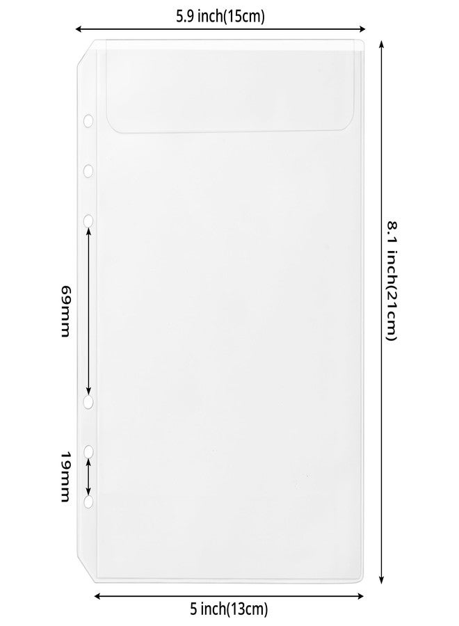 Imslery 12 Pieces A5 Clear Binder Insert Pocket - 6 Hole No Zipper Envelope for Planner, Budgeting, Saving, Financial Record, Document Organization, Journaling, Specimen, Stamp, Photo, and Postcard - Image 2
