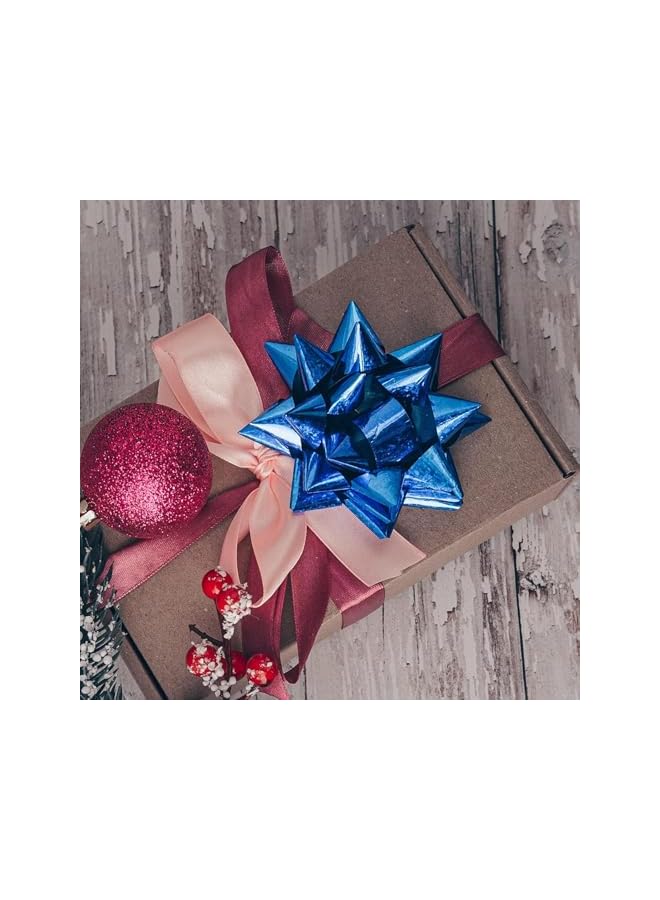 The Bros أقواس هدايا النجوم - أقواس عيد الميلاد المعدنية الصغيرة بألوان متنوعة لتغليف الهدايا، مثالية لتزيين العطلات، عبوة من 50 - Image 4