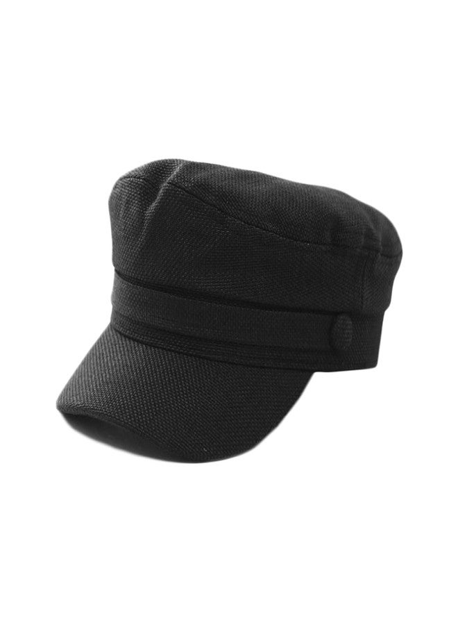 ZARSIO Summer Newsboy Hats for Women Fashion Breathable Baker Cabbie Cap Visor Beret Hat (US, Numeric, 7, 7 1/4, Black) - Image 1