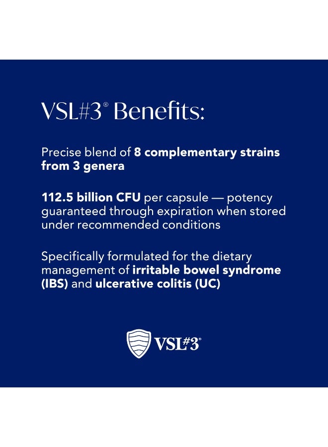 VSL#3 بروبيوتيك عالي الفعالية لصحة الجهاز الهضمي والقولون العصبي – 112.5 مليار وحدة تشكيلية، 60 كبسولة - Image 2