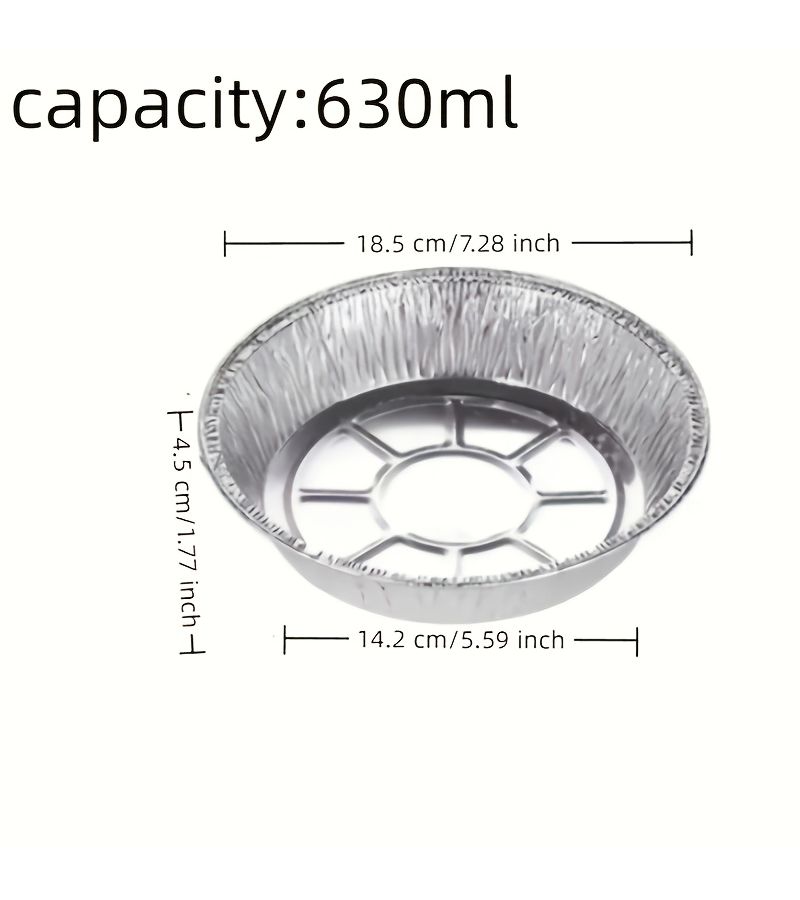 20 Pieces Round Aluminum Foil Pans 7.28 Inches Disposable Baking Trays For Freezing Ovens Cooking Heating And Roasting - Image 3