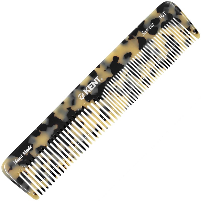 Kent 16T TW Fine and Wide Tooth for Daily Grooming,Handmade Styling Comb for All Hair Types,Wet or Dry Hair Detangling Comb for Men and Women,Saw Cut Hand Polished,Made in England - Image 1