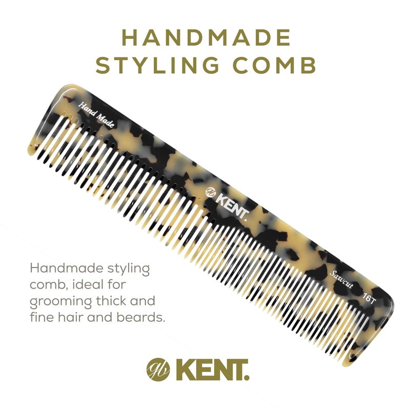 Kent 16T TW Fine and Wide Tooth for Daily Grooming,Handmade Styling Comb for All Hair Types,Wet or Dry Hair Detangling Comb for Men and Women,Saw Cut Hand Polished,Made in England - Image 3