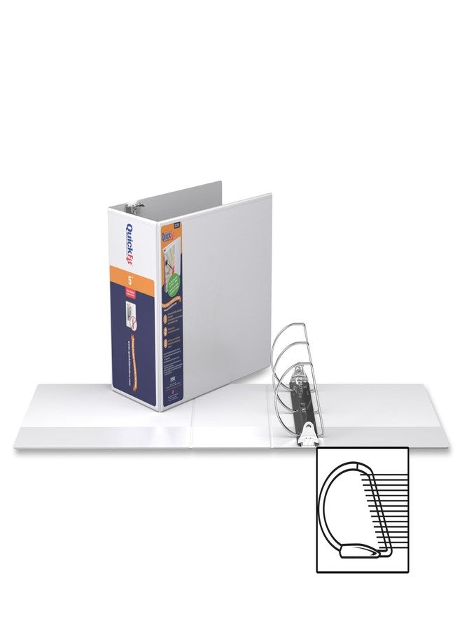 QuickFit Stride® QuickFit® Angle D-Ring View Binders, 5" Rings, 46% Recycled, White - Image 3