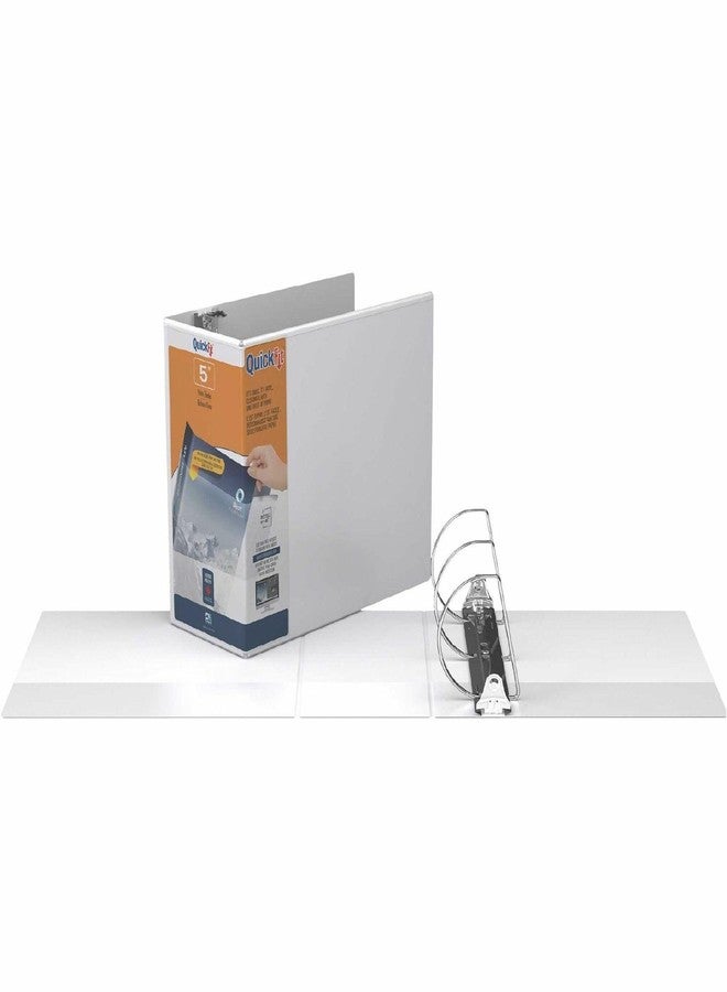 QuickFit Stride® QuickFit® Angle D-Ring View Binders, 5" Rings, 46% Recycled, White - Image 2