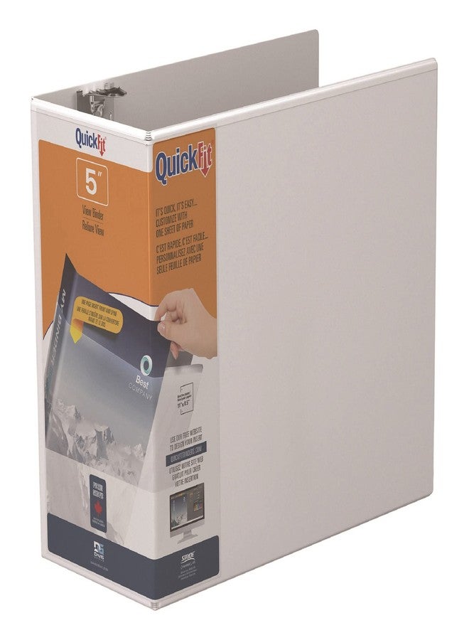 QuickFit Stride® QuickFit® Angle D-Ring View Binders, 5" Rings, 46% Recycled, White - Image 1