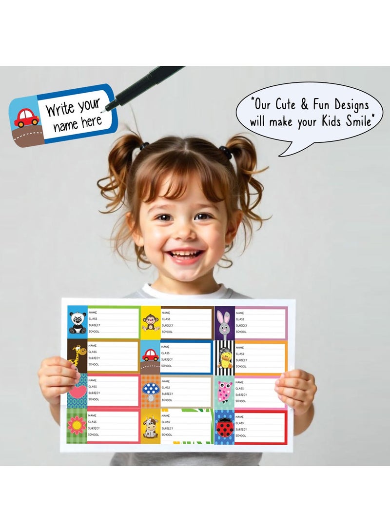 The Essential Label Pack | 60 Waterproof Name Label Sticker & Book Labels for Kids School Supplies | Sticky Name Tags | The School Labels for Kids Waterproof Pack | Instantly Personalised Stickers - Image 4