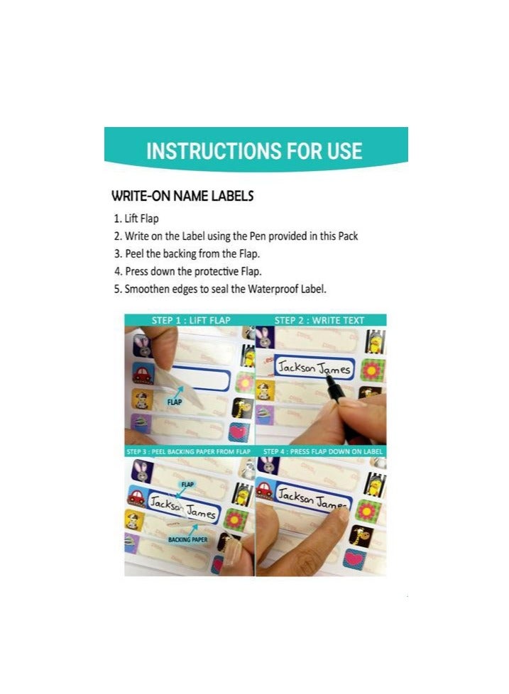 The Essential Label Pack | 60 Waterproof Name Label Sticker & Book Labels for Kids School Supplies | Sticky Name Tags | The School Labels for Kids Waterproof Pack | Instantly Personalised Stickers - Image 5