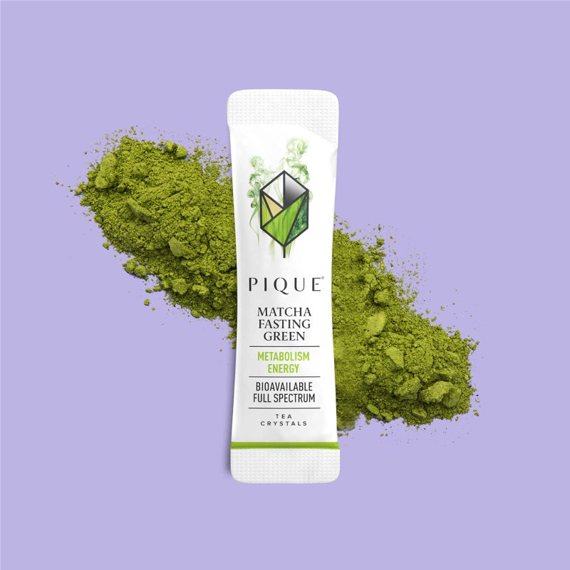 Pique Organic Matcha Fasting Tea Crystals - Support Healthy Metabolism, Calm Energy - 28 Single Serve Sticks (Pack of 1) - Image 2
