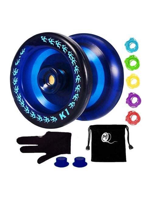 YOYO K1-Plus Responsive YoYo Gift Set with Sack 5 Strings and Glove Blue Color