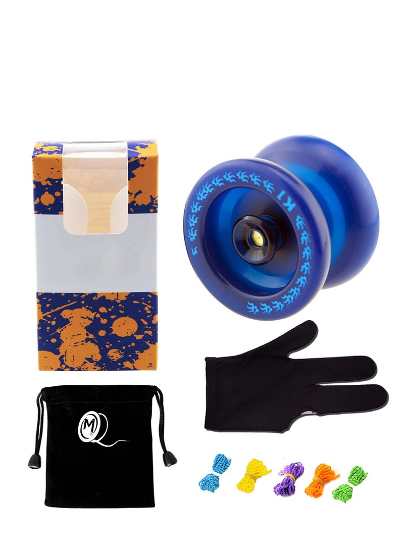 YOYO K1-Plus Responsive YoYo Gift Set with Sack 5 Strings and Glove Blue Color