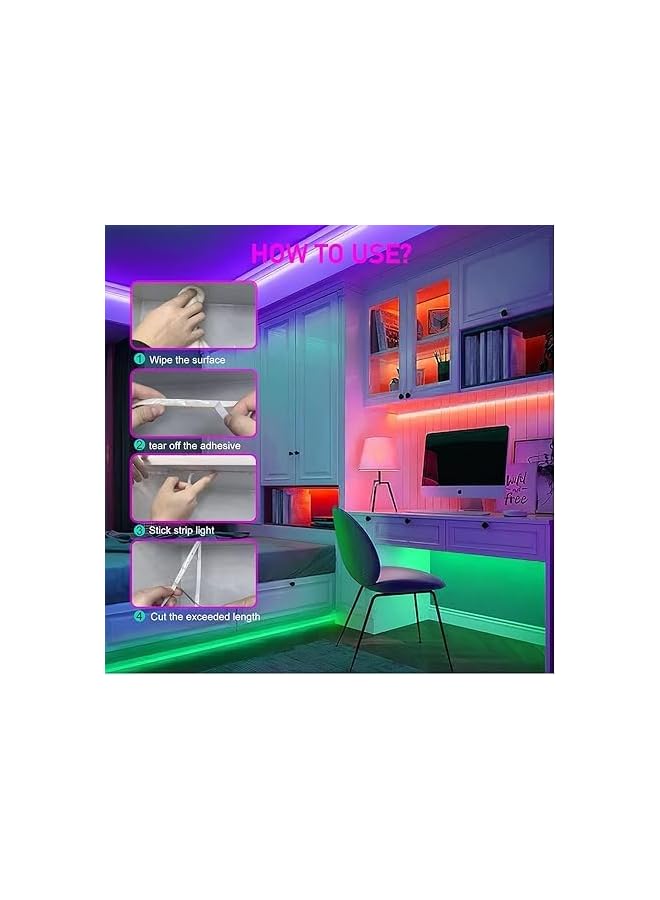 The Bros Smart LED Strip Lights 16ft/5M, Music Sync, App & Remote Control, TV Backlight 32–65", Mic, Timer, RGB for Home & Party Decor  - Image 5